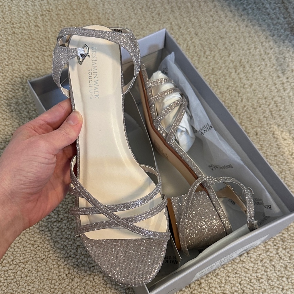 Benjamin Walk Glittering Silver Heels